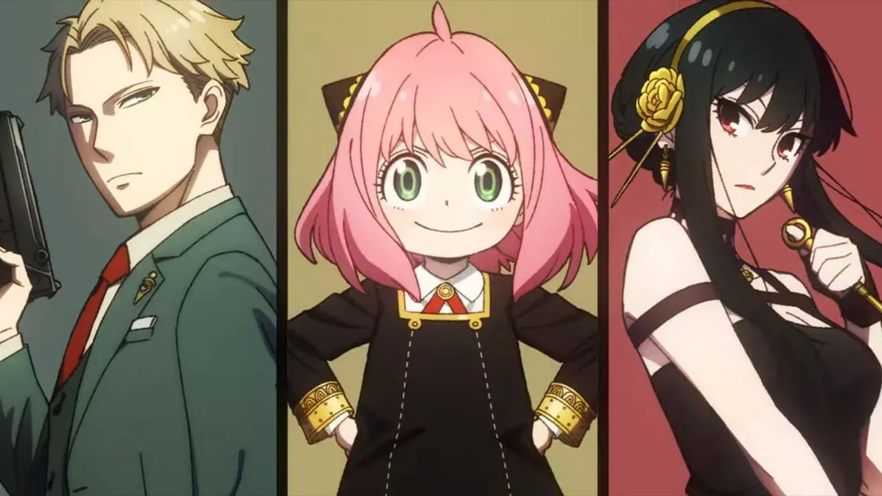 Loid, Anya et Yor Forger côte à côte dans l’anime Spy x Family