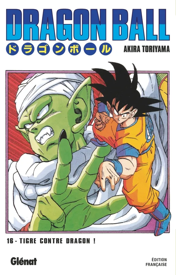 Couverture française du tome 16 de Dragon Ball : Goku frappe Piccolo