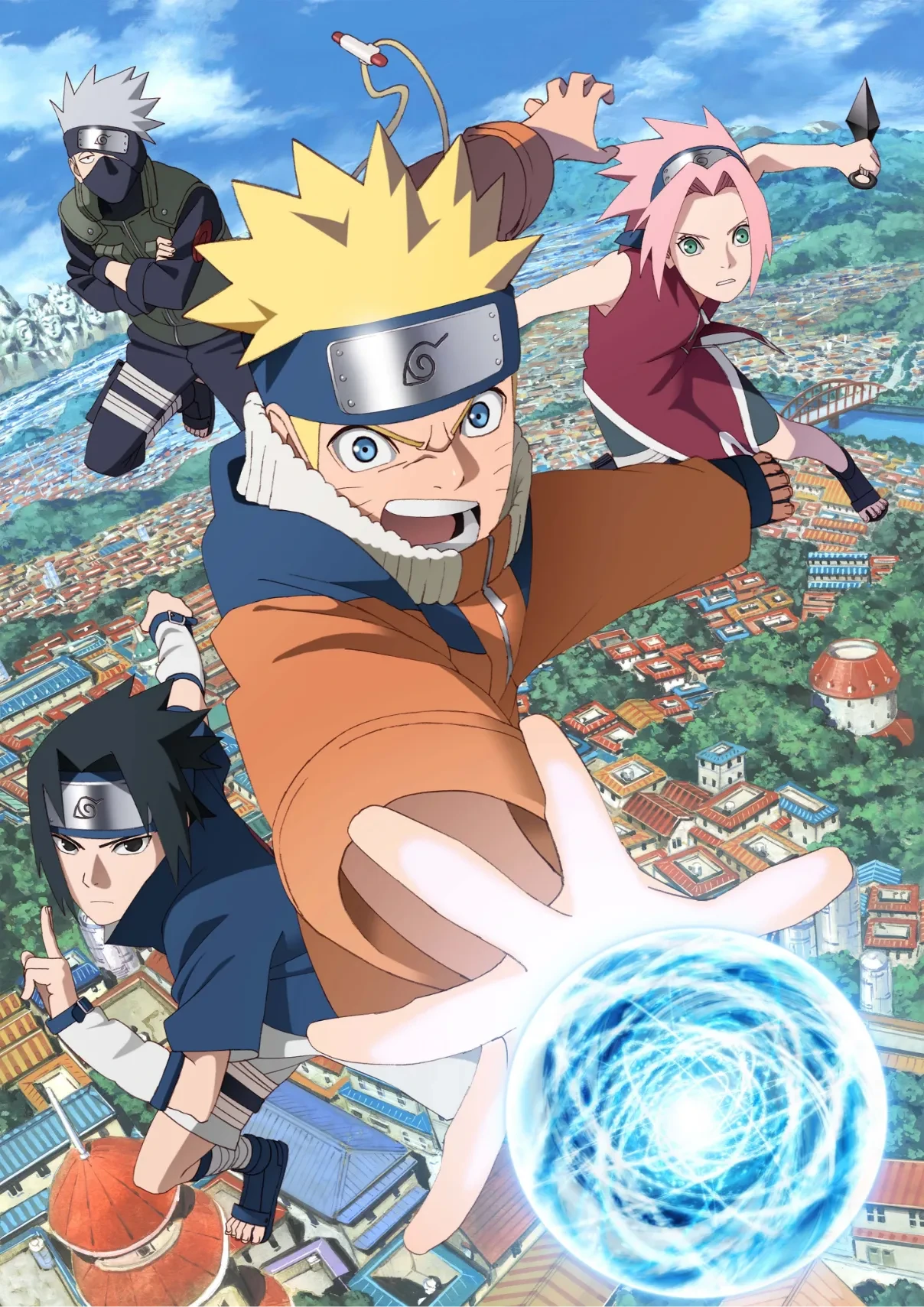 Visuel principal de Naruto × Ninku, côté Naruto : Naruto, Sasuke et Sakura