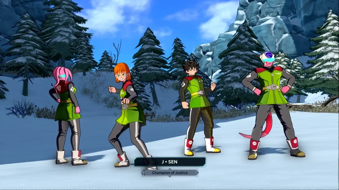 Membres de la Great Saiya Squad réunis avant une mission dans Dragon Ball Xenoverse 3