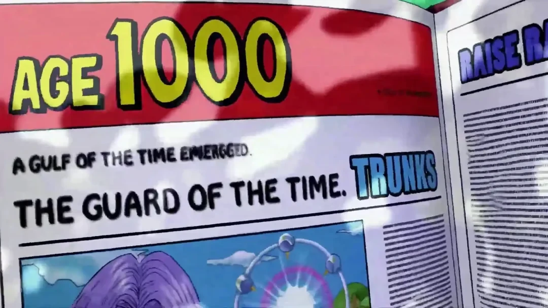 Livre de l'opening de Dragon Ball Online mentionnant l'an 1000