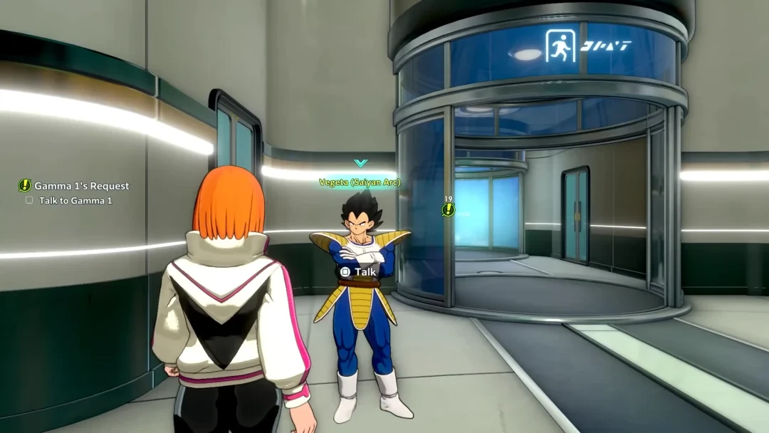 L'avatar du joueur aux côtés d'un maître dans Dragon Ball Xenoverse 3