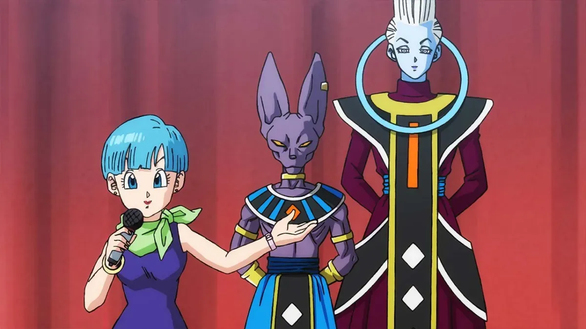 Image officielle de l'épisode 3 de Dragon Ball Super: Beerus, séquence de la fête autour du pudding