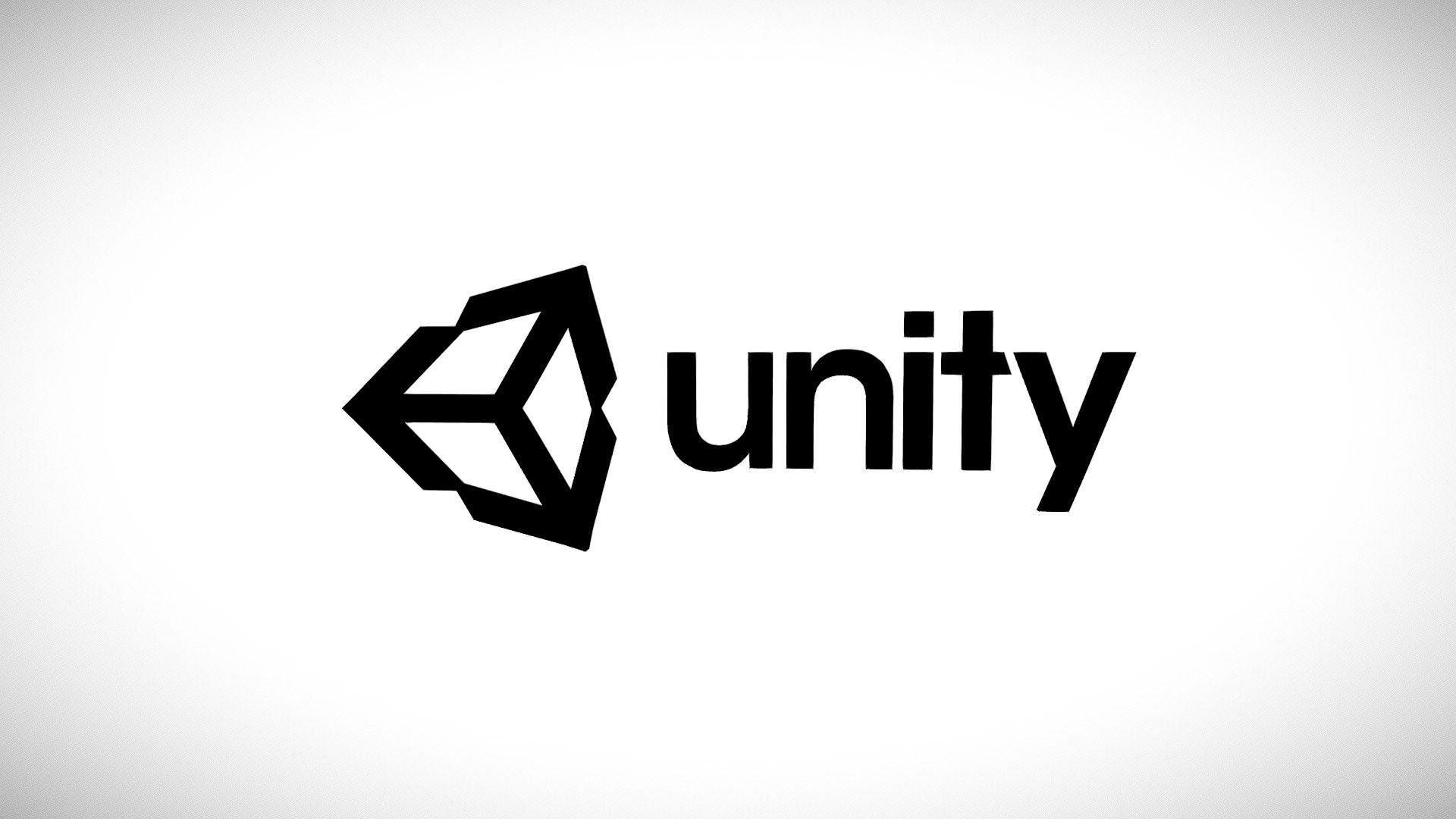 Logo de Unity en noir sur fond blanc