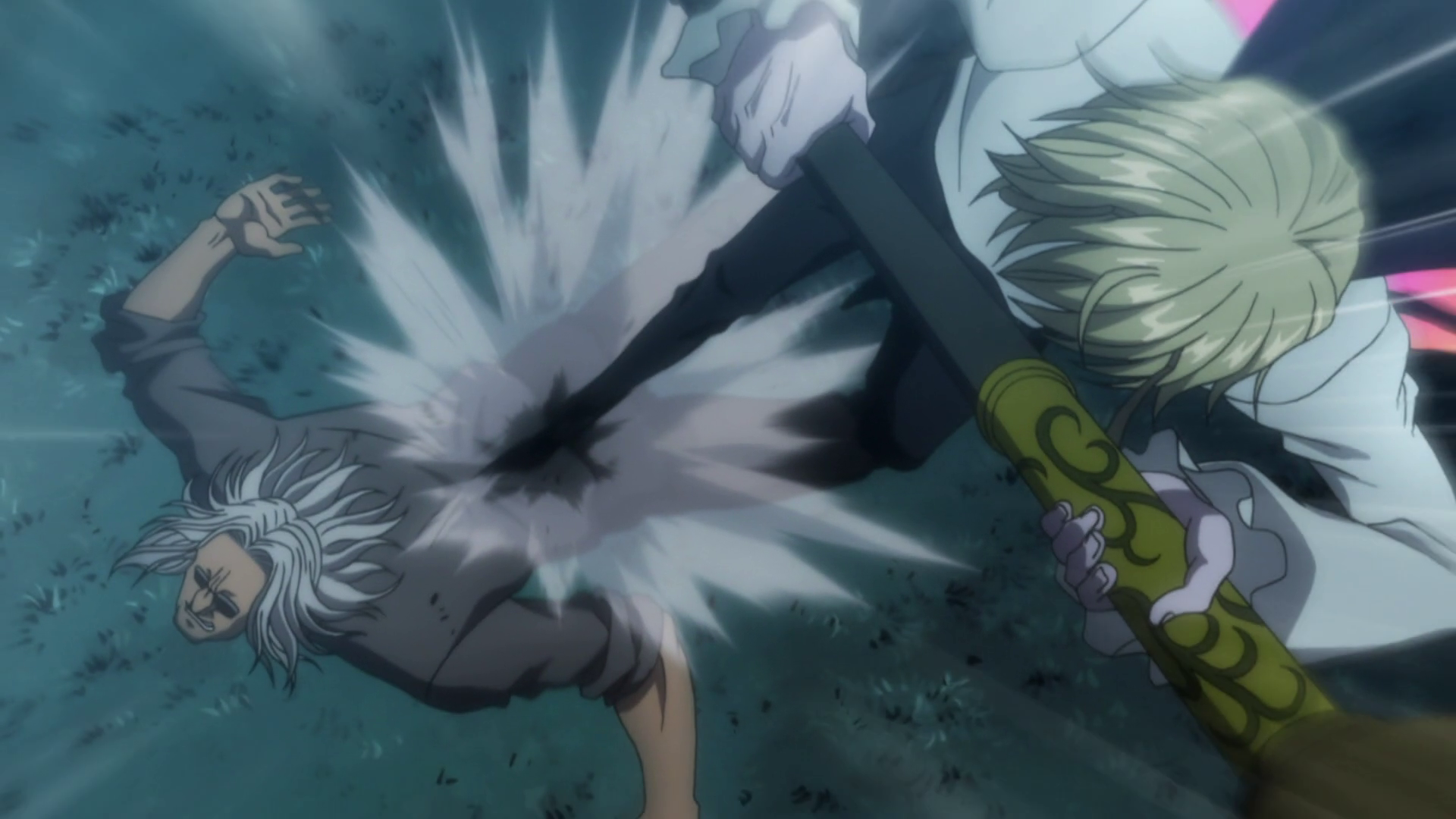 Capture de Hunter x Hunter&nbsp;: Pufu frappe Morau avec sa propre pipe