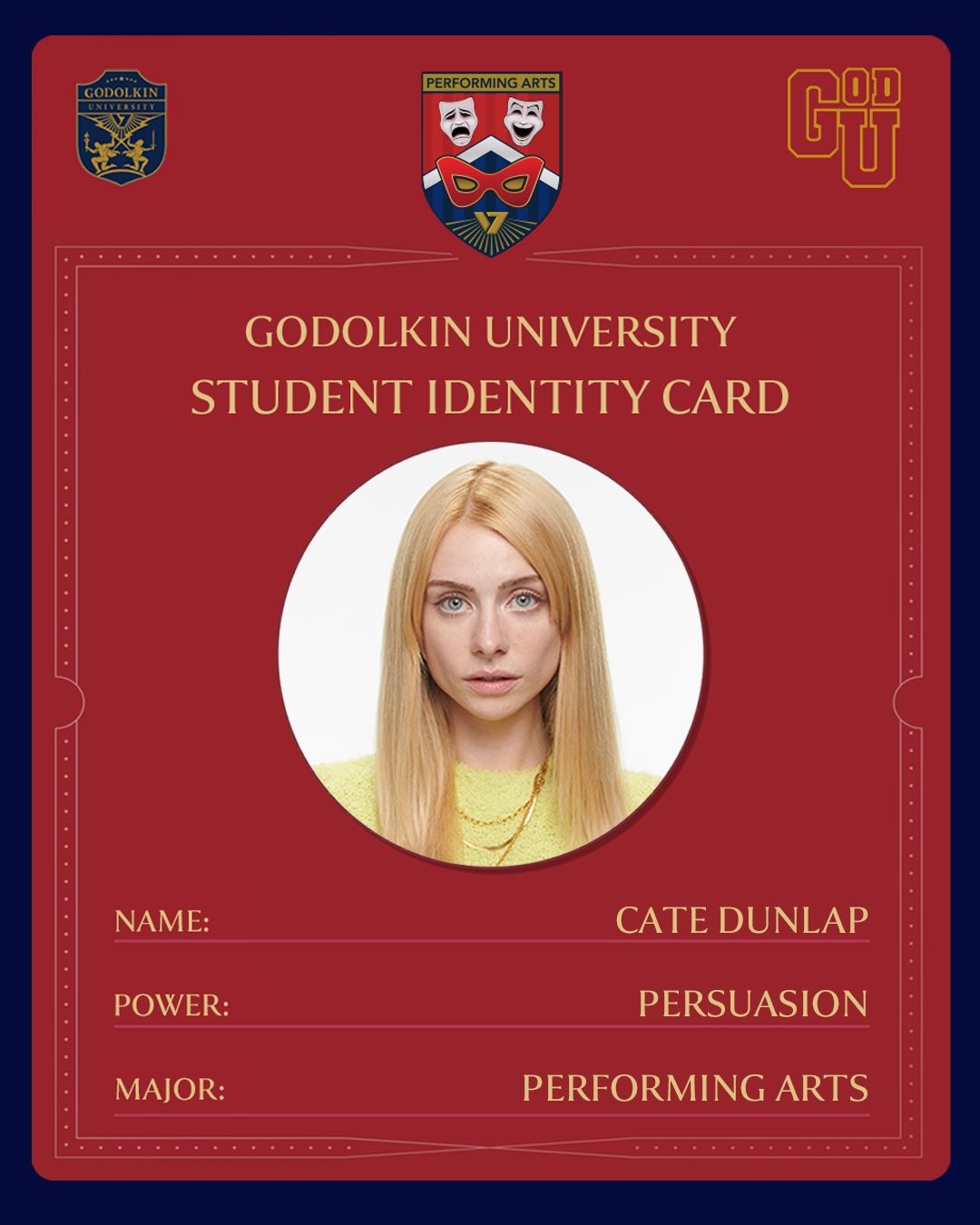 Carte d’étudiante de Godolkin de Cate Dunlap, au pouvoir de persuasion