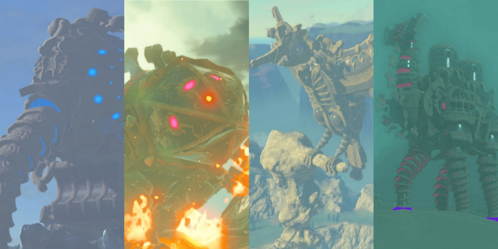 Les quatre créatures divines de Breath of the Wild côte à côte