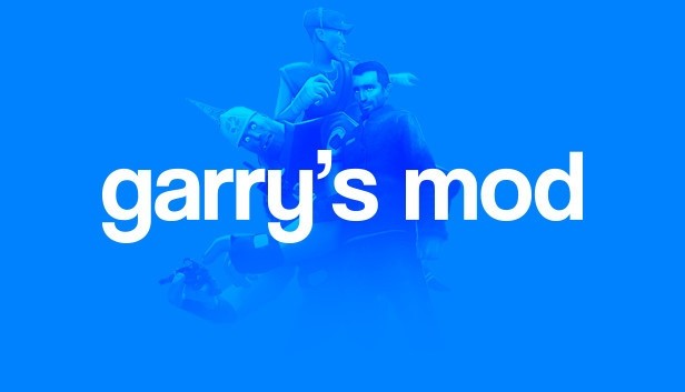 Visuel de Garry’s Mod&nbsp;: logo blanc sur fond bleu