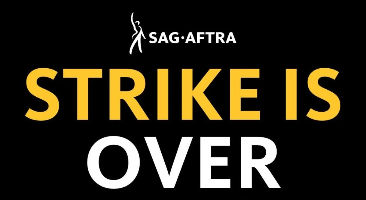 Visuel de la SAG-AFTRA annonçant «&nbsp;Strike is over&nbsp;», la fin de la grève