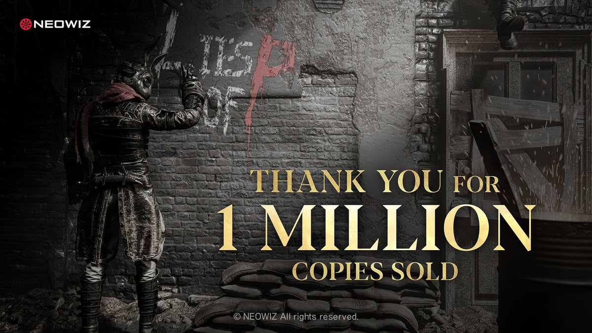 Visuel de Neowiz remerciant les joueurs pour le million d’exemplaires vendus de Lies of P