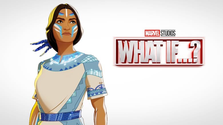 Kahhori, nouvelle héroïne de What If…?, à côté du logo de la série