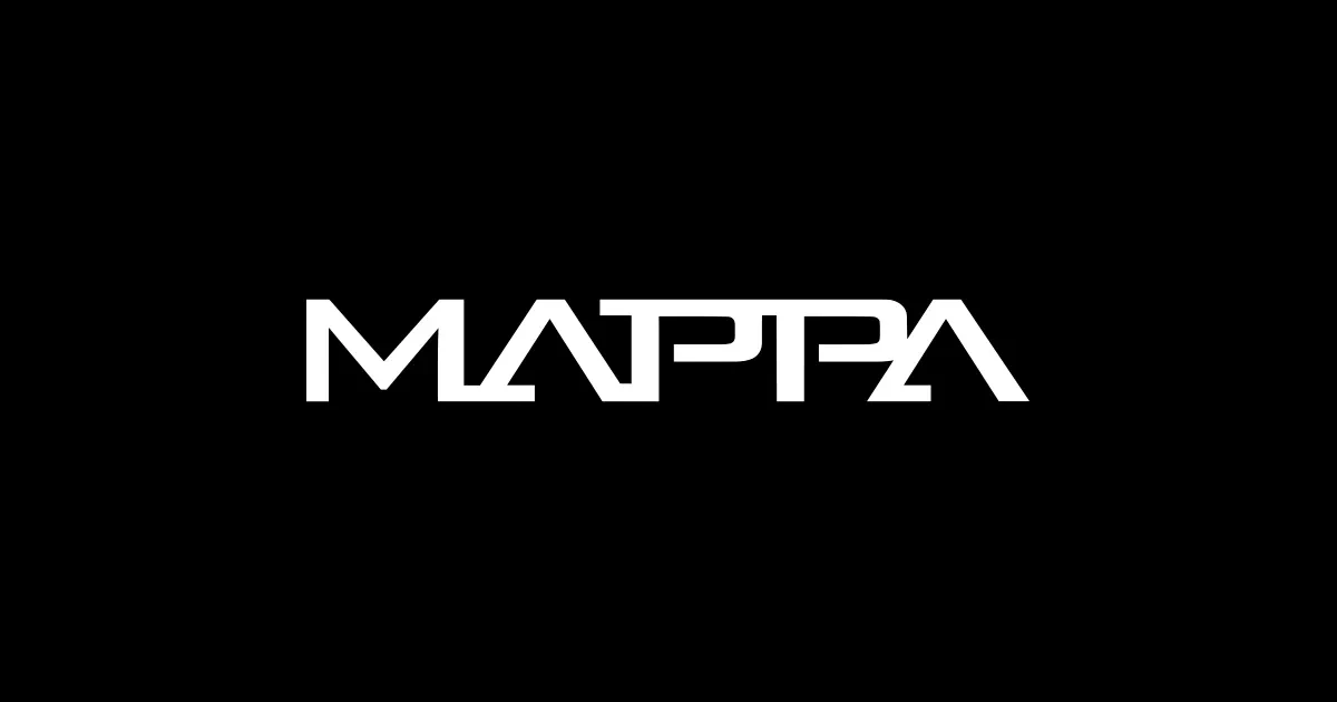 Logo du studio MAPPA en blanc sur fond noir