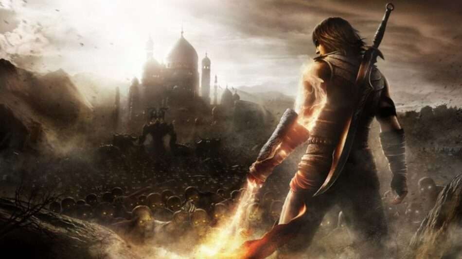 Visuel de The Forgotten Sands&nbsp;: le prince de dos face à une armée et à un palais