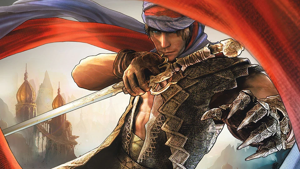 Le prince du Prince of Persia de 2008, sabre et gantelet griffu, enveloppé d’une écharpe