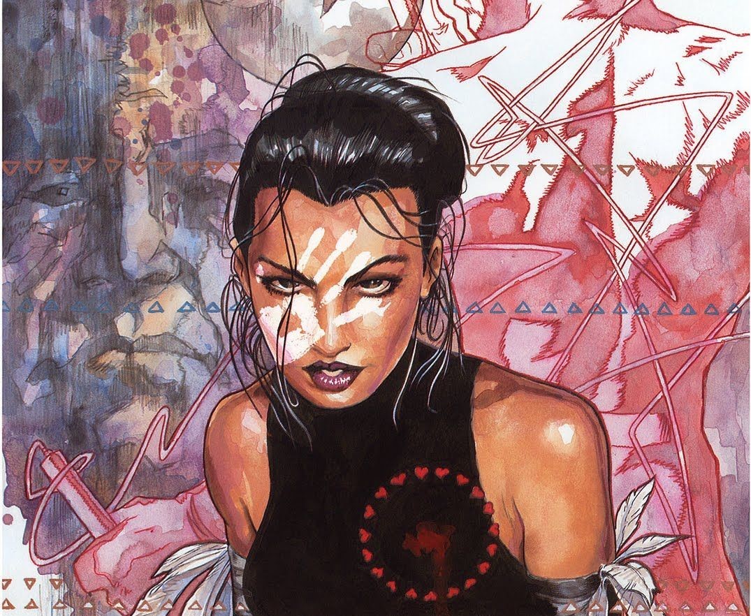 Illustration de comics d’Echo, une main peinte en blanc sur le visage