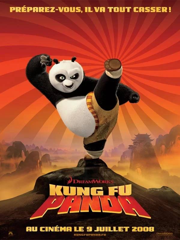 Affiche française du premier Kung Fu Panda, au cinéma le 9 juillet 2008