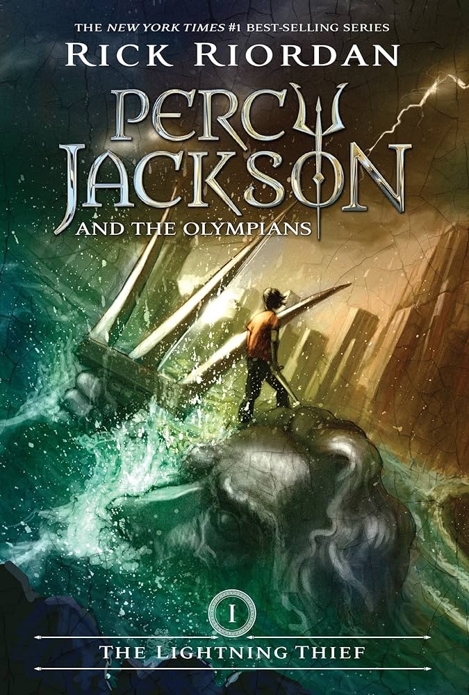 Couverture américaine du tome 1 de Percy Jackson, The Lightning Thief
