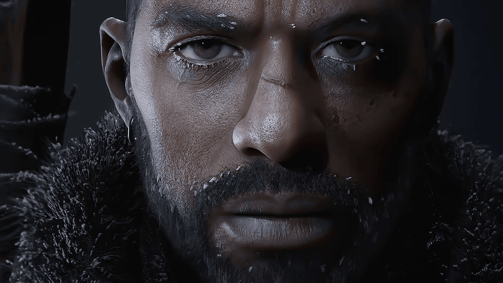 Visuel de The Day Before&nbsp;: le visage d’un survivant barbu, col en fourrure