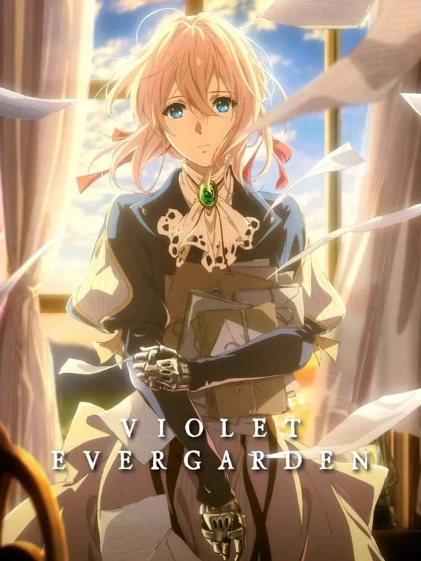 Affiche de Violet Evergarden&nbsp;: Violet serre des lettres dans ses mains mécaniques