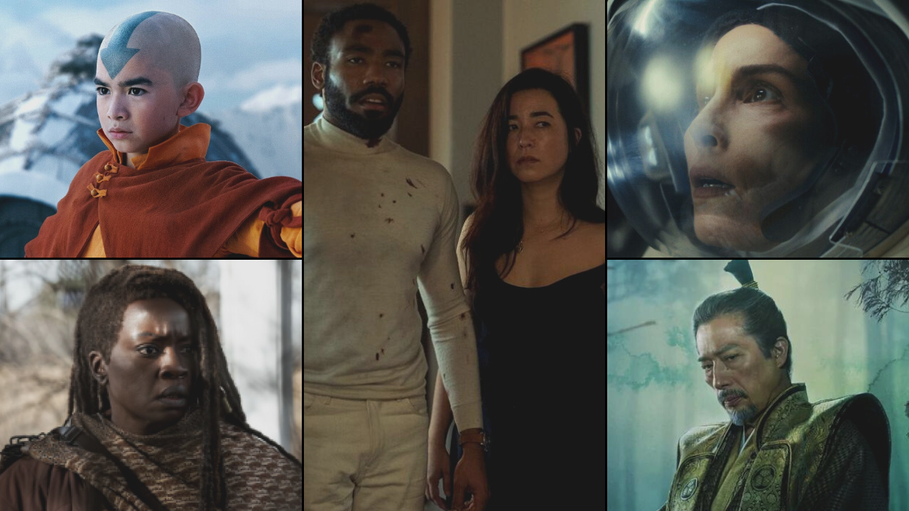 Montage des séries de février 2024&nbsp;: Avatar, Mr. & Mrs. Smith, Constellation, The Walking Dead et Shōgun