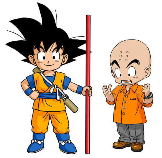 Illustration de Dragon Ball Daima&nbsp;: Goku et Krillin en version enfant