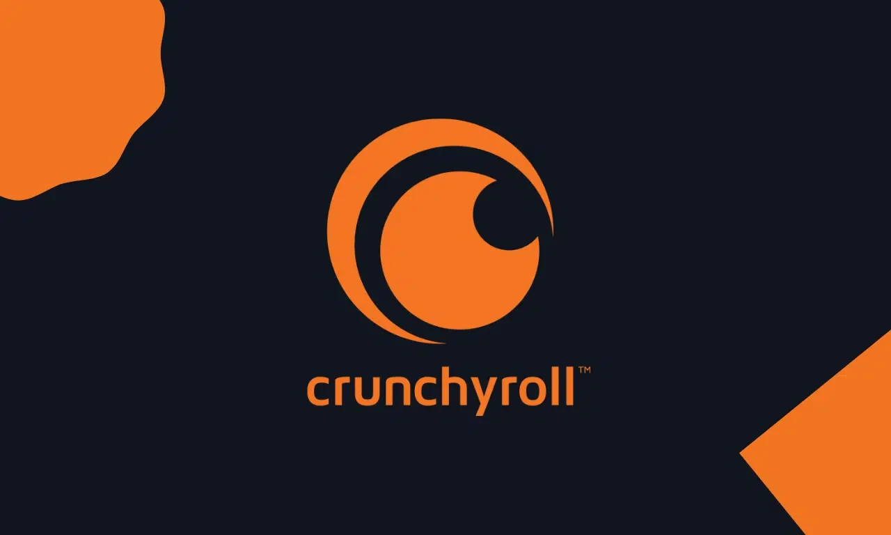 Logo de Crunchyroll, orange sur fond sombre