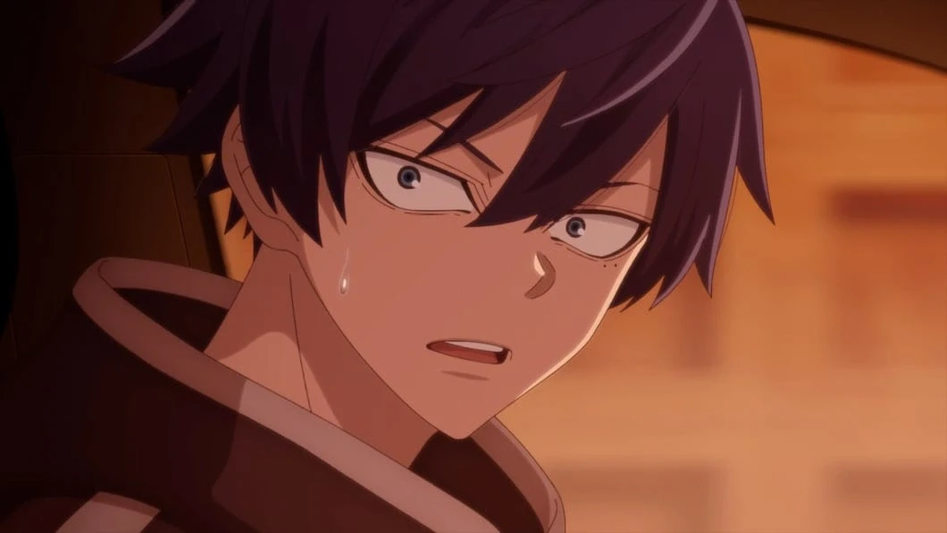Capture du teaser de Tougen Anki&nbsp;: Shiki Ichinose en gros plan, une goutte de sueur sur la joue