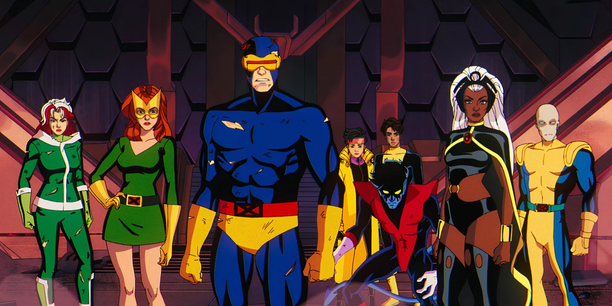 Malicia, Cyclope, Diablo, Tornade et d’autres X-Men aux costumes abîmés