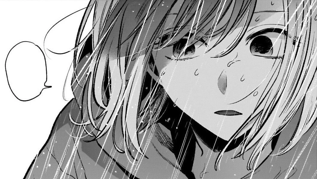 Case du manga en noir et blanc&nbsp;: Akane Kurokawa, le regard perdu, sous la pluie