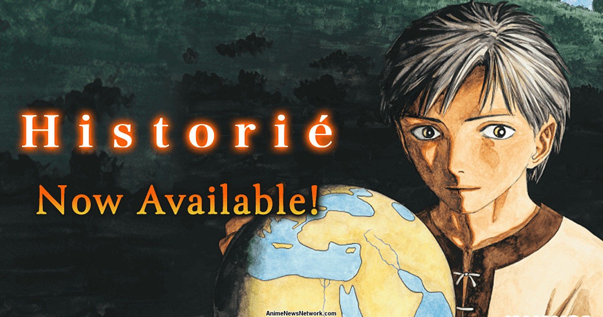 Visuel d’Historie&nbsp;: un jeune homme tient un globe terrestre, avec la mention Now Available
