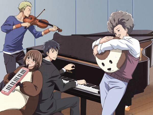 Visuel de Nodame Cantabile&nbsp;: Nodame, Chiaki au piano et leurs amis musiciens